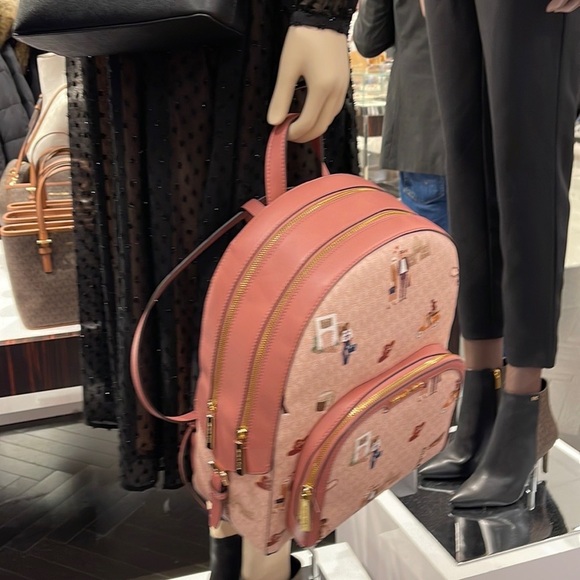 MICHAEL KORS JET SET GIRLS JAYCEE LARGE ZIP PACKED BACKPACK DARK POWDER BLUSH ML - Picture 12 of 16